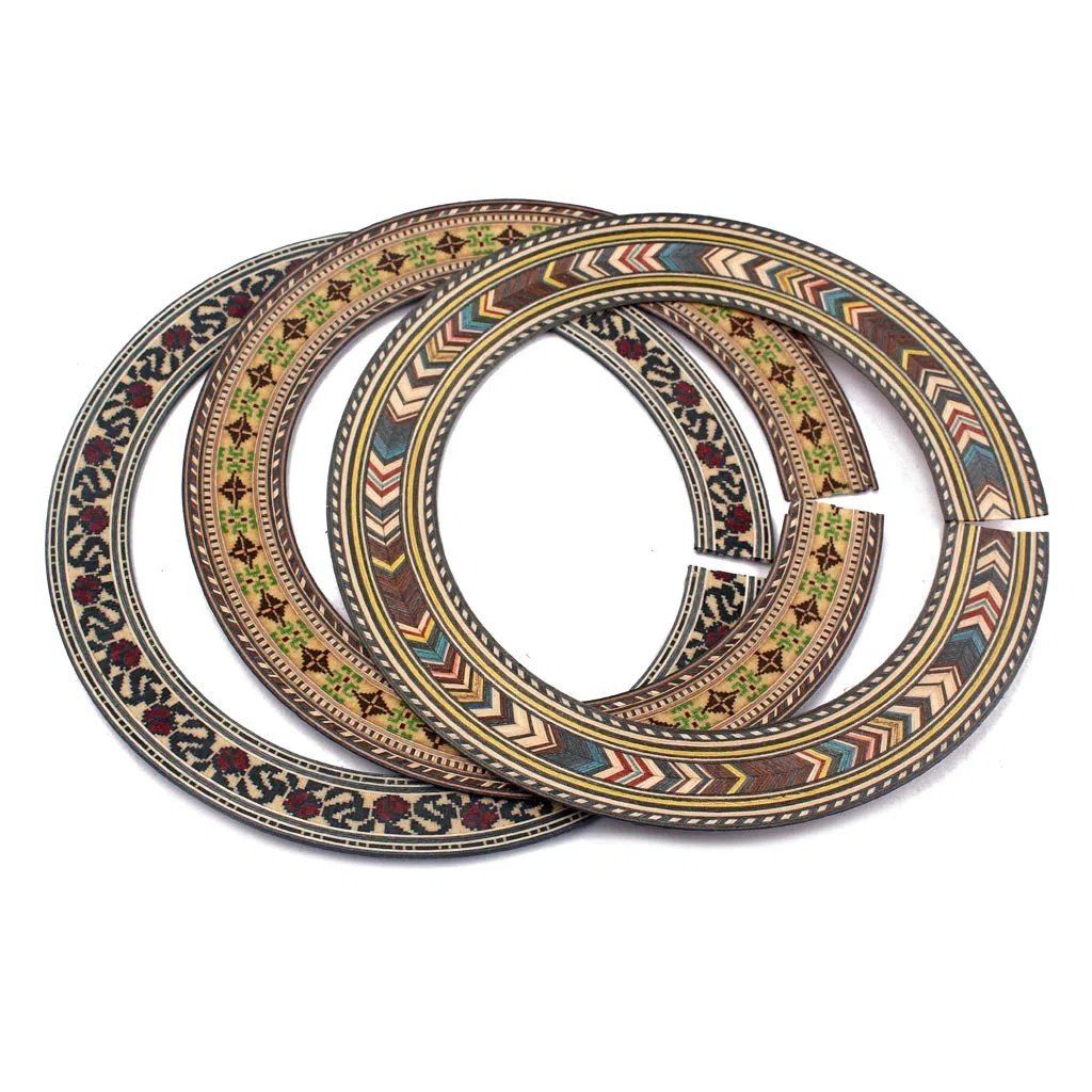 Alnicov Legno acustico e chitarra classica Soundhole Rosette Inlay Guitar Sound Hole Decoration 3 pezzi