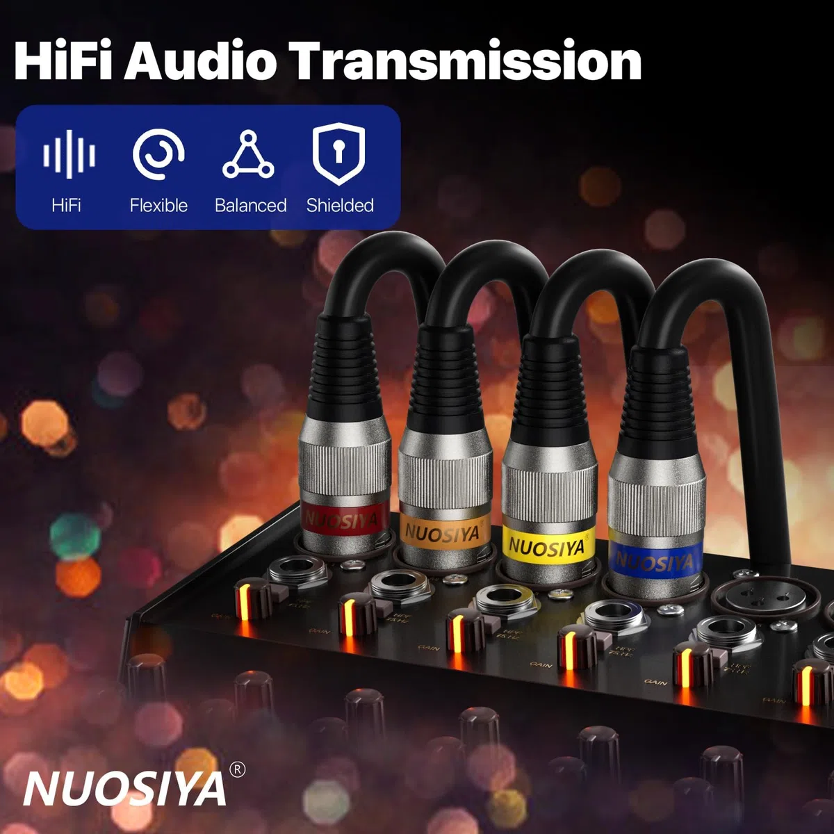 Cavo XLR Bilanciato 1m, 2 Pack Microfono Maschio Femmina, Professionale Adattatore Stereo, Cavi Canon Connettori per Mixer, Altoparlante, Preamplificatore