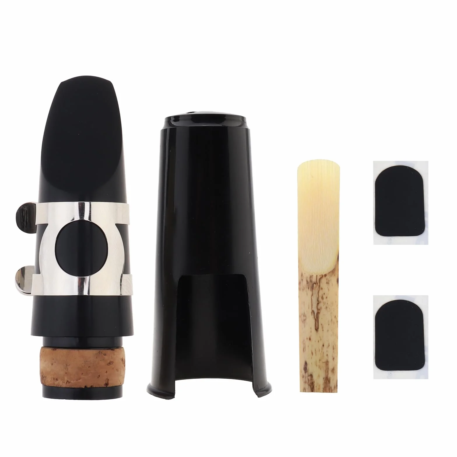 Kit bocchino per clarinetto, include bocchino per clarinetto, legatura per clarinetto, tappo in plastica, ance per clarinetto in Sib forza 2,5, cuscini di ricambio per strumenti musicali