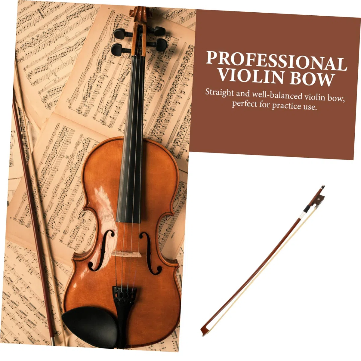 Abaodam Archetto per Violino in Legno 4/4 Archetto da Pratica per Principianti Eccellente Suono Crine Naturale