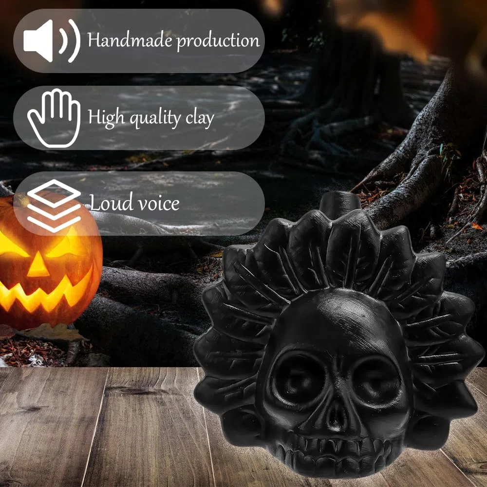 Fischietto di morte azteco, Autentico Umano Suonante, Aztec Death Whistle, fischietto più forte a 125+ decibel, urlando aztechi pipa di guerra, per Halloween Giorno dei morti