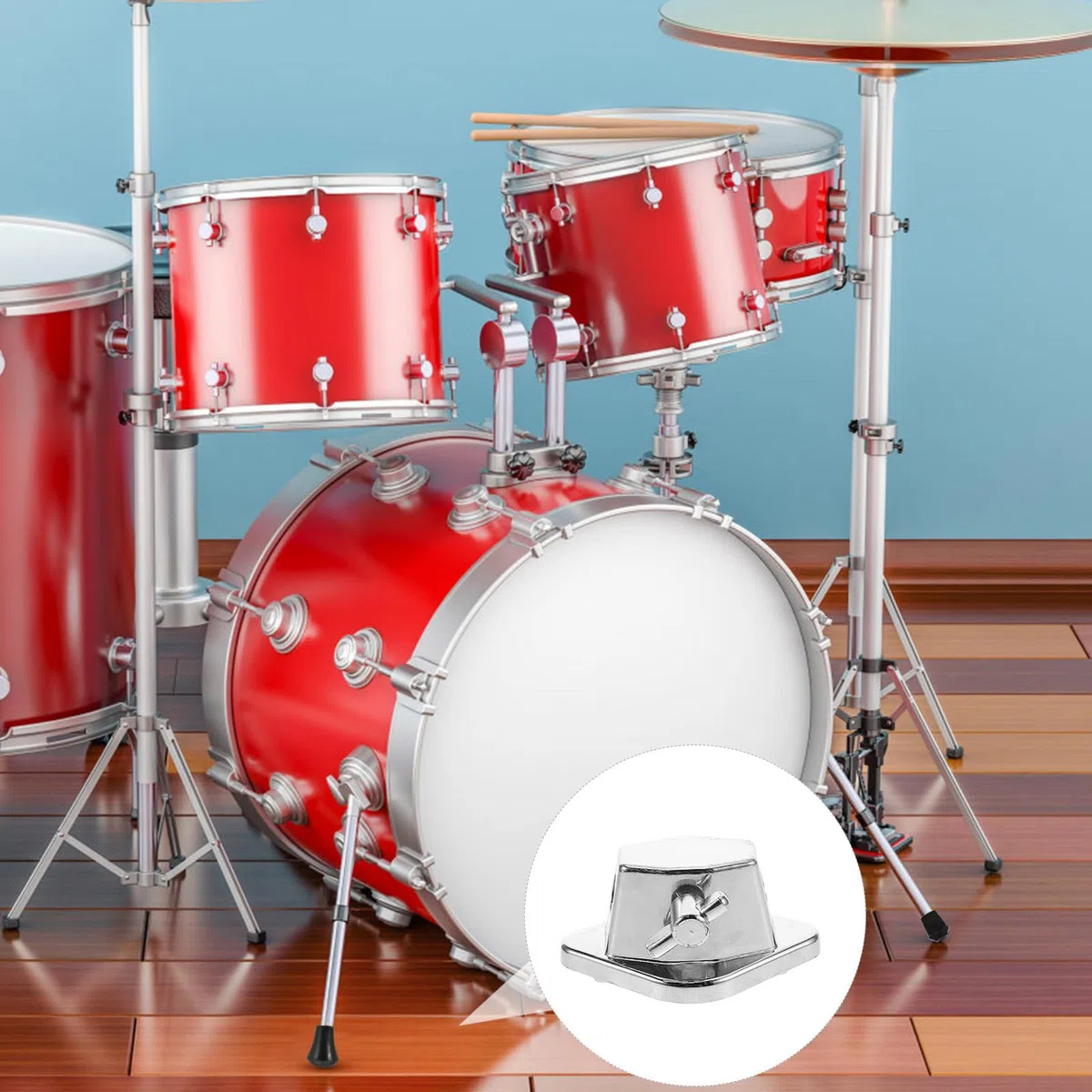 Zerodeko Supporto per Gamba del Timpano da Pavimento in Metallo Regolabile Staffe per Gambe Batteria Leggere per Musicisti Professionisti e Principianti