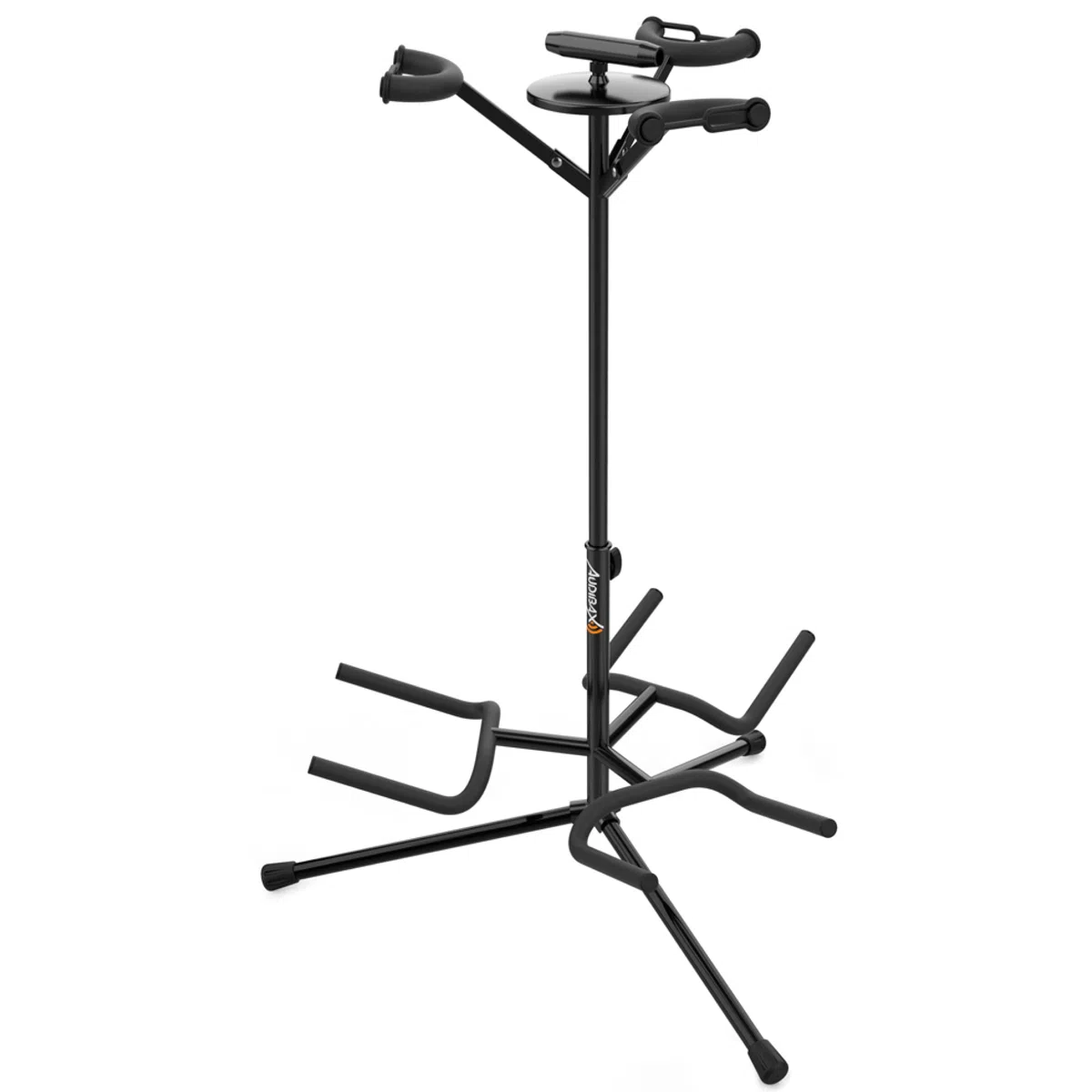 Audibax SG-032 - Supporto Universale per 3 Chitarre o Bassi - Supporto da Terra per Chitarra Elettrica, Acustica e basso Elettrico - Struttura Robusta e Stabile, Regolabile in Altezza e Pieghevole
