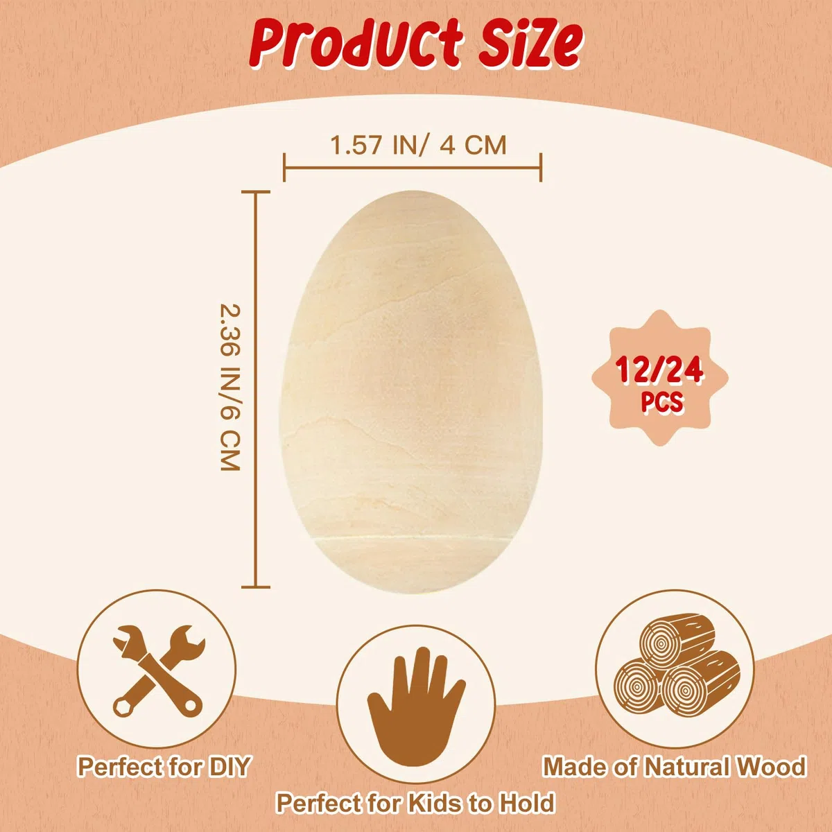 Morcheiong 12/24 pezzi shaker per uova in legno, fai da te shaker per uova set di strumenti musicali con 12/24 pezzi penne multicolori, maracas per uova di Pasqua bomboniere per bambini (12)
