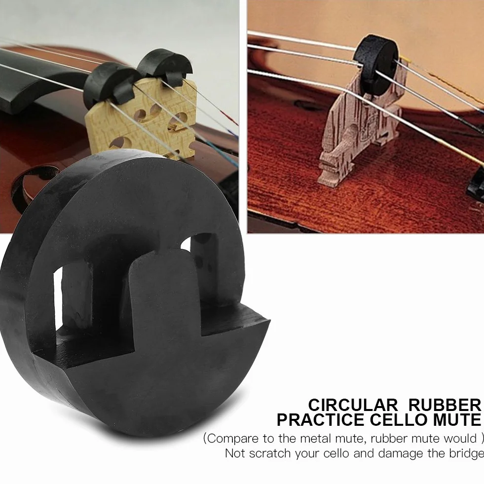 Sordina per Violoncello, Sordina per Basso Tourte Rotonda Sordina per Esercitazione in Gomma Rotonda Rotonda per Accessori per Strumenti Musicali per Violoncello Nero