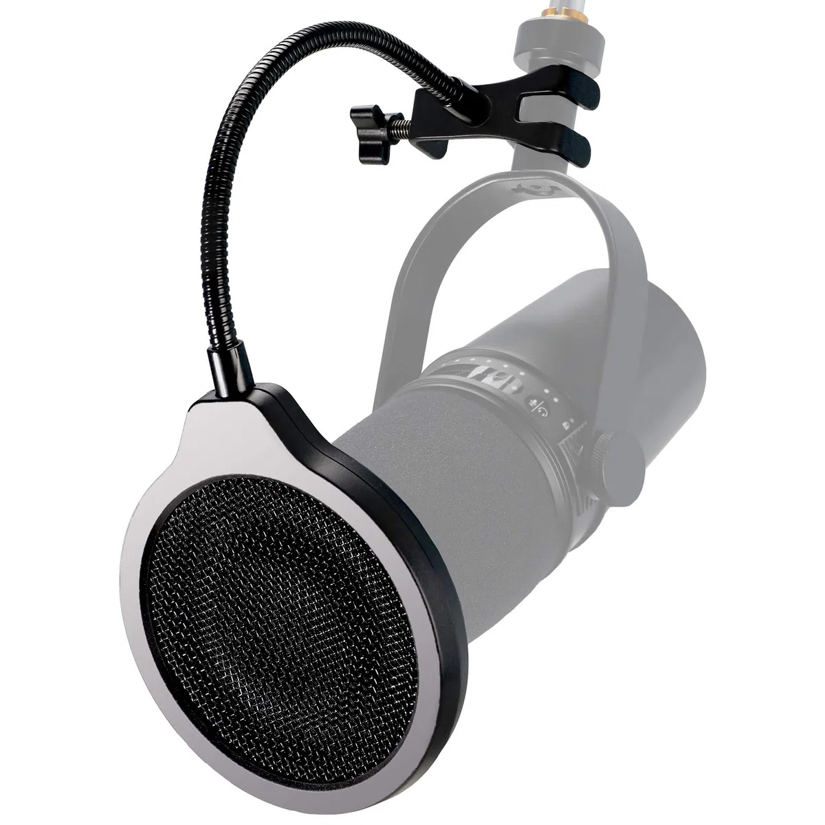 Shure MV7 Pop Filter - Parabrezza in Metallo 3 Strati 4 Pollici con Clip Collo d'oca Flessibile 360 ° Mic Shield per Maschera per Shure MV7 di YOUSHARES