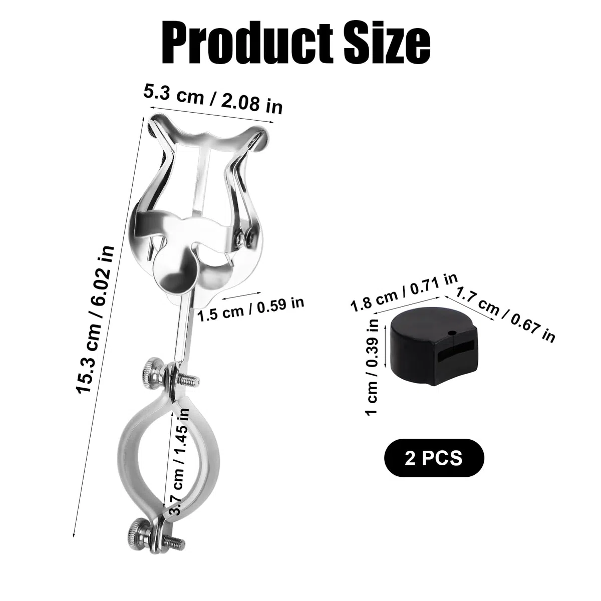 Lira per Clarinetto con 2 Cuscinetti per Pollice, Clip per Spartiti Musicali in Argento, Morsetto per Lira da Marcia, Supporto per Clarinetto per Strumenti della Banda Musicale