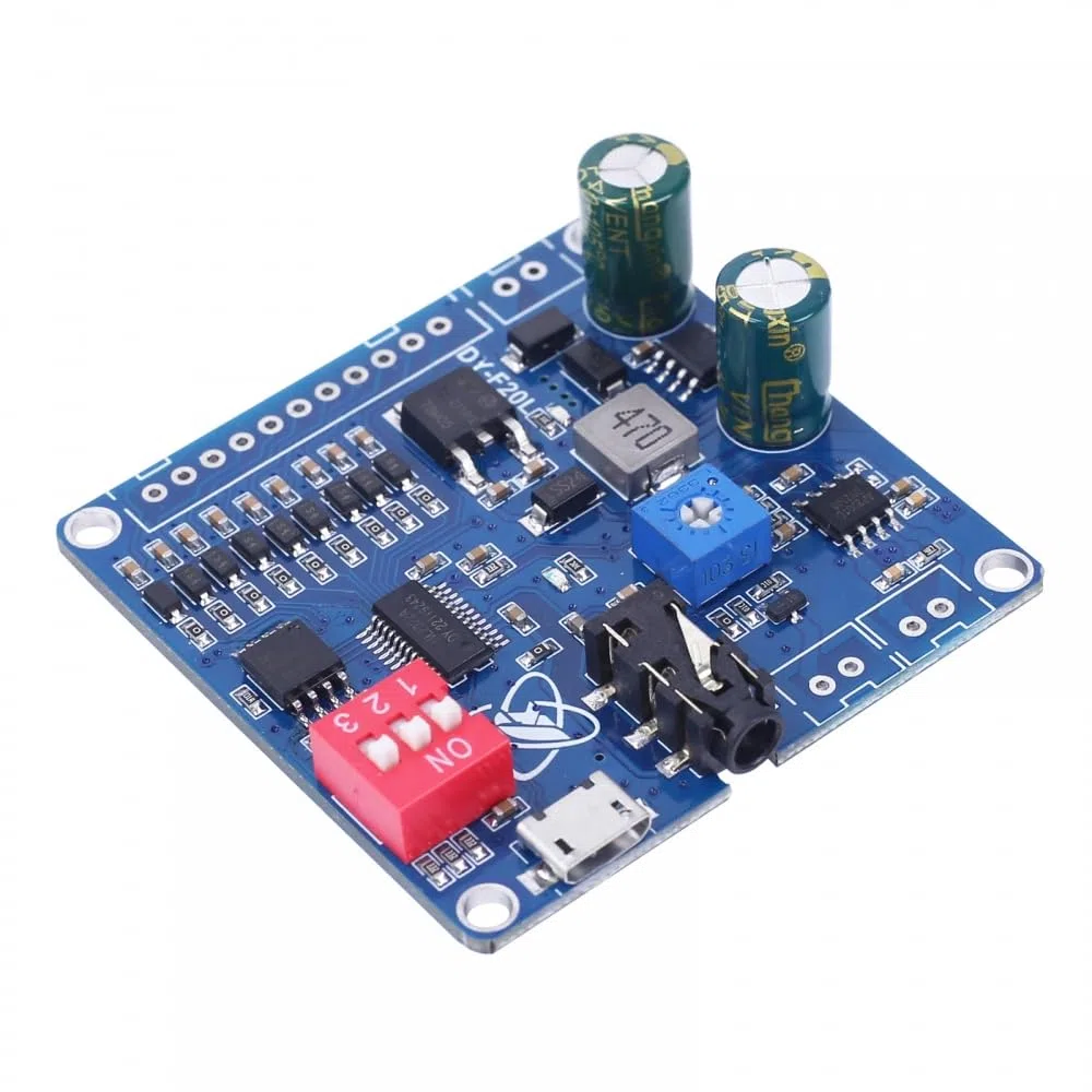 Modulo di Riproduzione Vocale,DY-F20L 12V / 24V Scheda Audio per Riproduzione Vocale,10W 20W Scheda Comandi Vocali per Feste di Festival Musicali