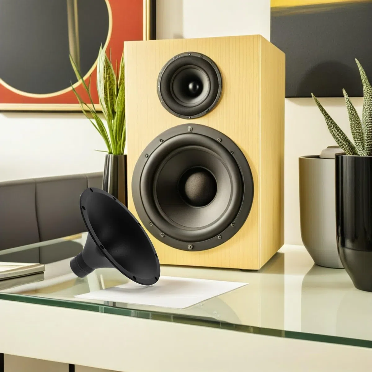 BESTYASH Corpo a Tromba per Altoparlante Tweeter da 8" Attacco a Vite, Accessori per Corno da Palcoscenico e Impianti Audio da Esterno