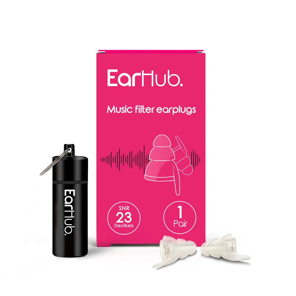 EarHub Tappi per le orecchie con filtro musicale, 23 dB per la riduzione del rumore, protezione dell'udito per musicisti, DJ, batteristi, percussioni, festival, discoteche e altri eventi forti,