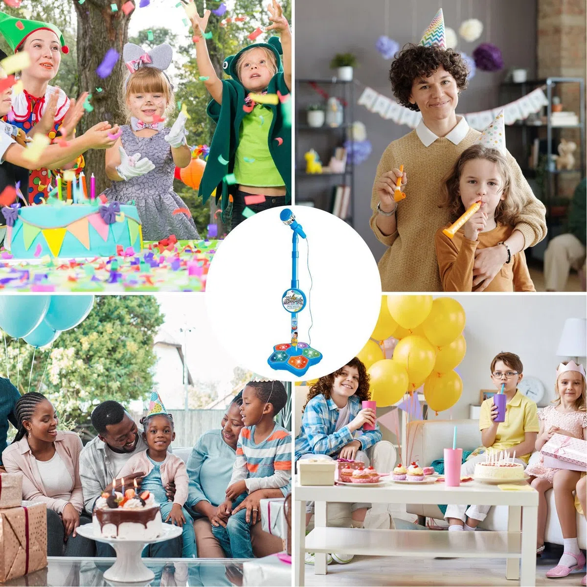 Microfono Giocattolo Bambina Con Asta,Karaoke Bambini Con Lucis Led, Altezza Regolabile,Giocattolo Per Microfonos Interattivo,Compleanno Per Ragazze E Ragazze
