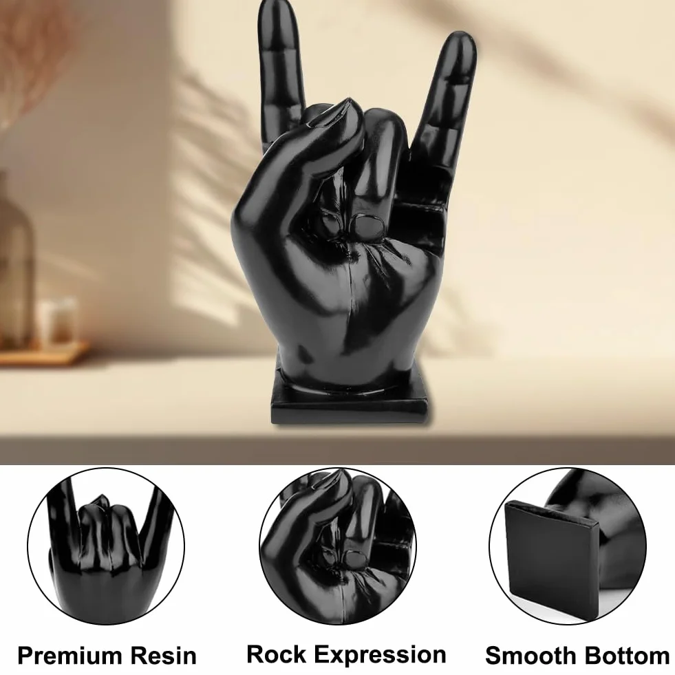 DASIAUTOEM Supporto per Tamburi, Creative Rock Hand Holder Hand, Accessorio per Batteria, Decorazione, Espositore Creativo per Batteristi, Nero, Resina Sintetica