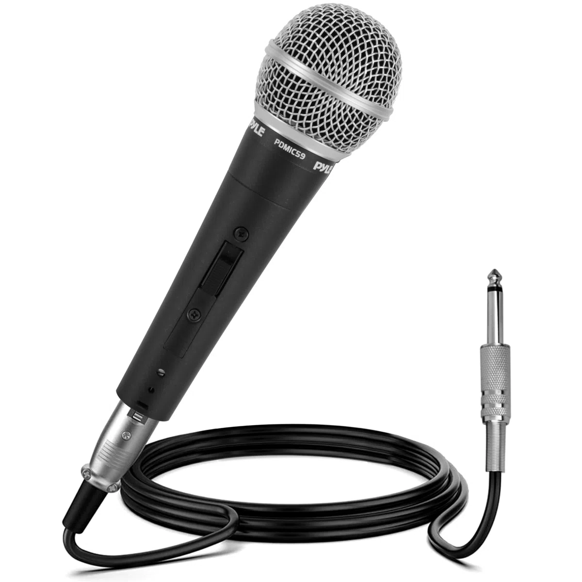 Pyle Microfono Professionale, Microfono Dinamico Cardioide Unidirezionale, Microfono Karaoke con Cavo XLR 457 Centimetri, Alta Chiarezza per Esibizioni dal Vivo e Registrazioni, Microfono per Cantare