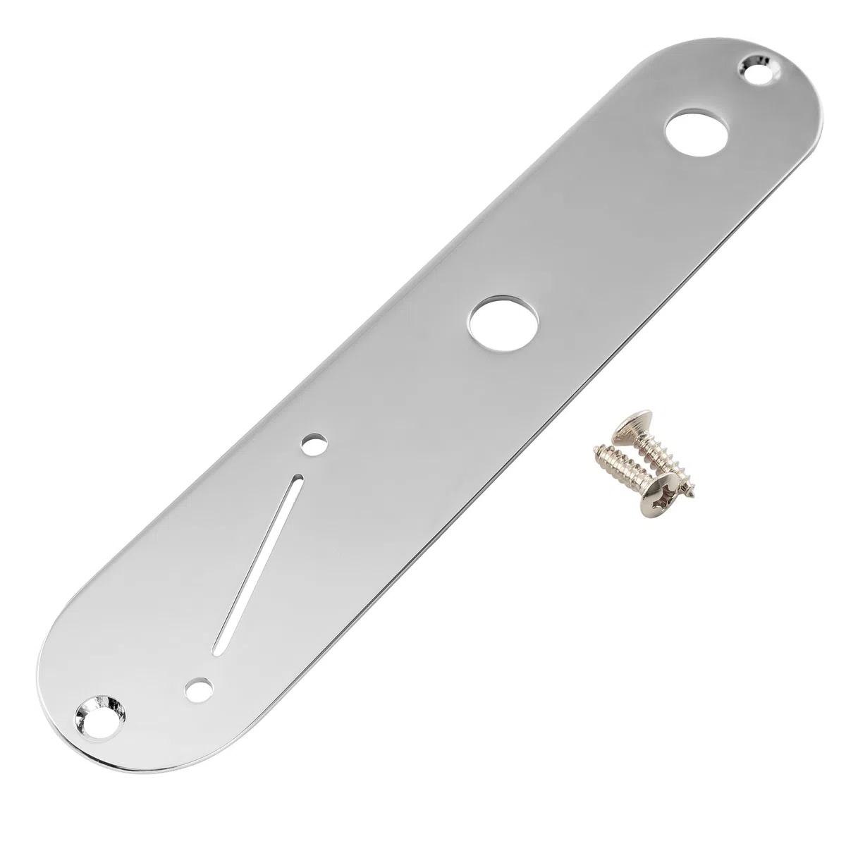 Musiclily Pro 32mm Piastra Controlli Telecaster in Acciaio con Foro Stretto Potenziometro e Slot Selettore Angolare per Chitarra Elettrica tipo Tele, Cromato