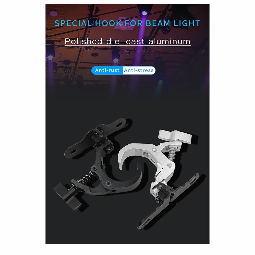 1 paio di ganci per luce da palcoscenico in alluminio, con gancio per luce mobile, carico 150 kg, per DJ discoteca, attrezzatura da palcoscenico, facile da installare (B