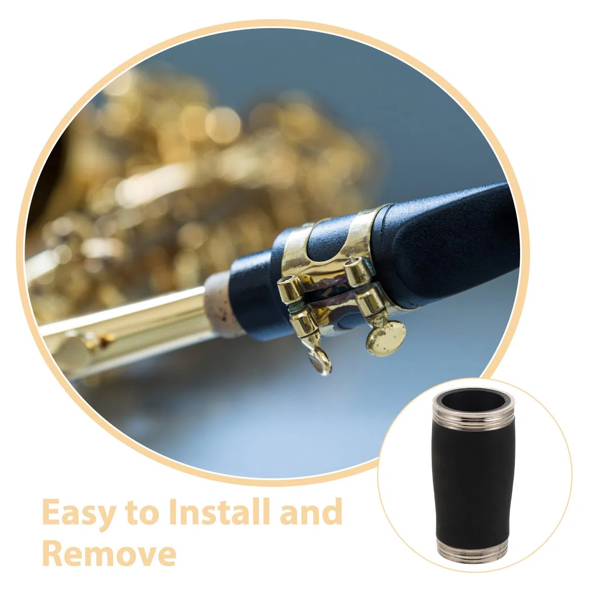 Toyvian Barilotto per Clarinetto in Plastico Nero a Due Sezioni da 62mm Accordatura Precisa e Lavorazione Accurata per Pratiche e Manutenzione Quotidiana