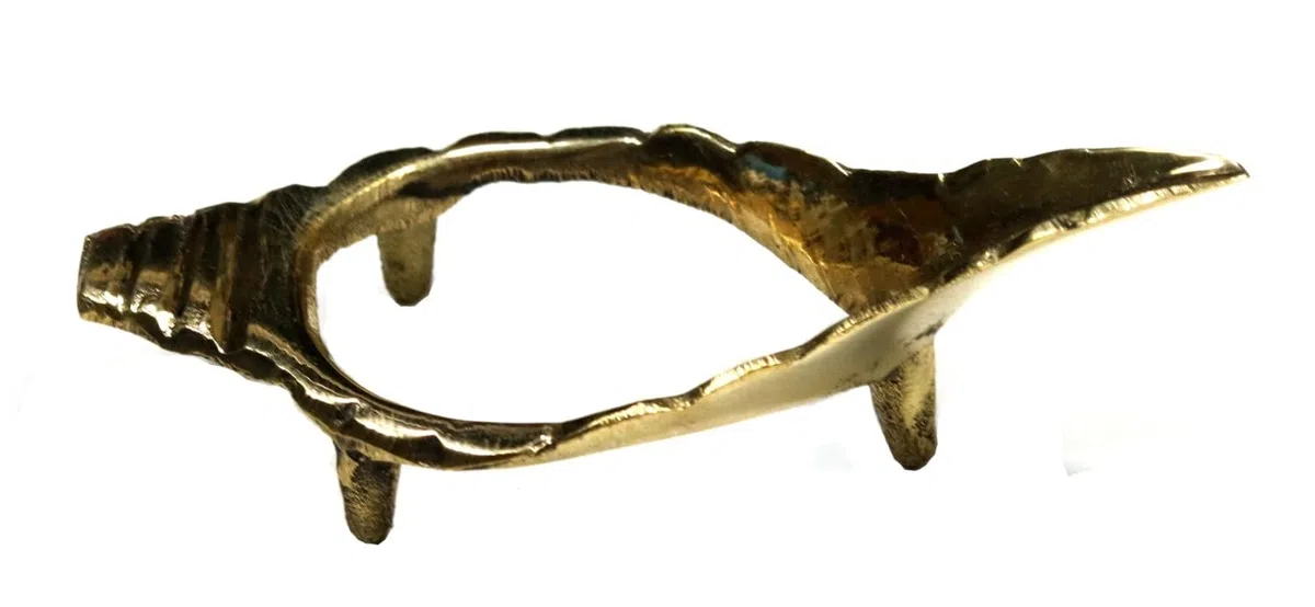 ASHIRWAD Ottone Shankh Stand valampuri sangu Shankha Dakshinavarti Vamavarti Metallo (3")