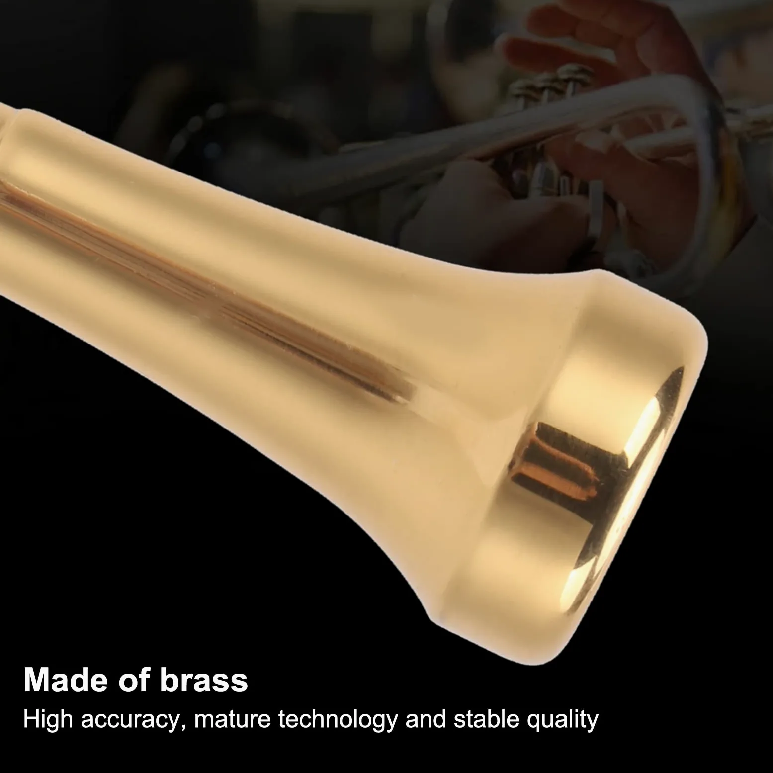 Bocchino per Tromba in Ottone Dorato Accessori per Tromba a Tono Brillante 3C 5C 7C per Principianti e Professionisti(5C)