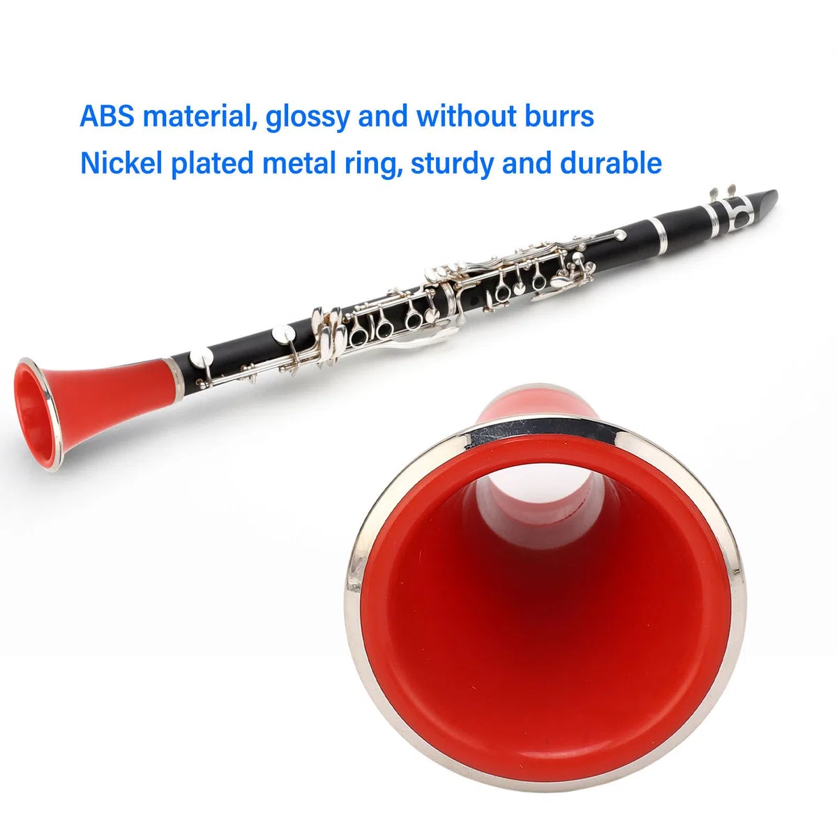 Campana per Clarinetto Leggera, Plastica ABS Durevole con Buona Resistenza Alla Corrosione, Anello in Metallo Placcato in Nichel per Vari Strumenti a Fiato, Campana per (CC29