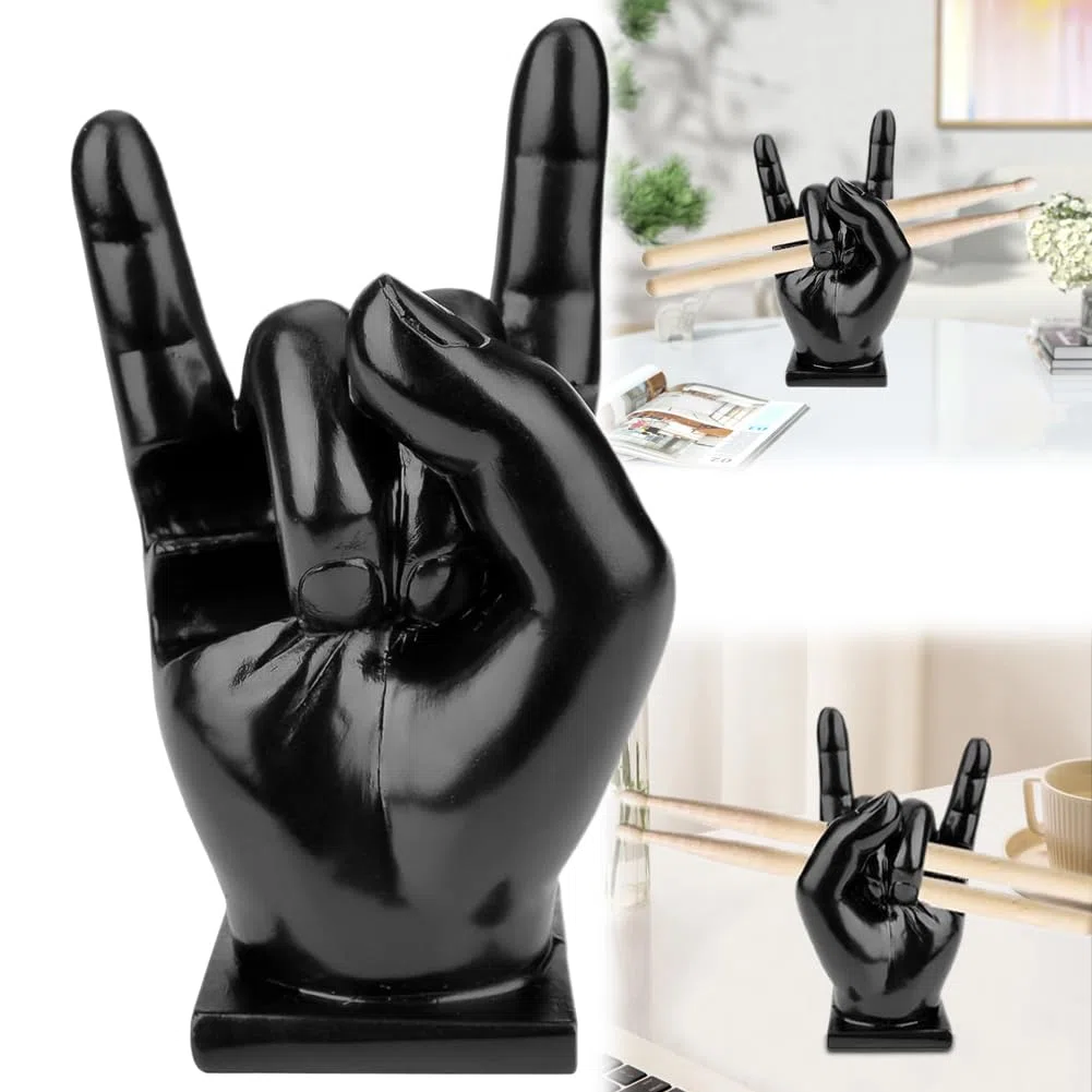 DASIAUTOEM Supporto per Tamburi, Creative Rock Hand Holder Hand, Accessorio per Batteria, Decorazione, Espositore Creativo per Batteristi, Nero, Resina Sintetica