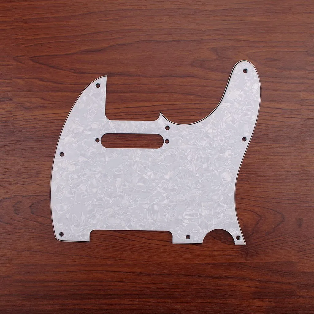 Alnicov 8 fori Tele Pickguard adatto per chitarra Telecaster standard USA/MX, 3Ply bianco perla