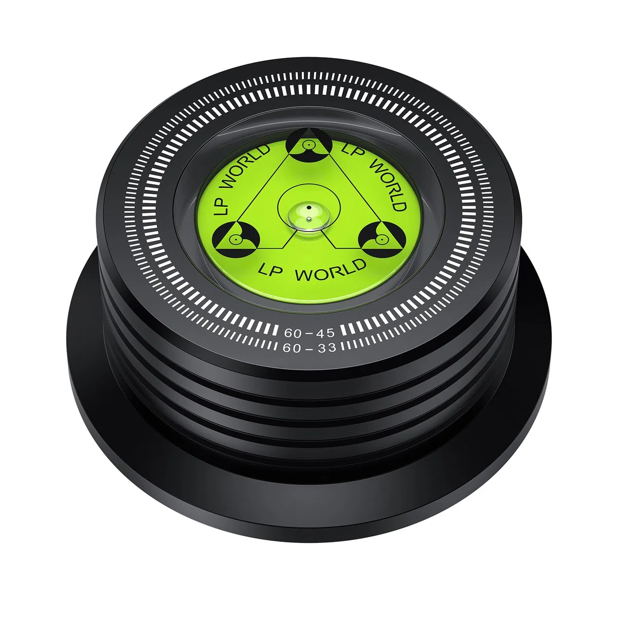 Neoteck Stabilizzatore Giradischi 60Hz in Alluminio, Livella a Bolla Integrata e Indicatore di Velocità (33/45 giri), Pesadischi Stabilizzatore per Giradischi per la Maggior Parte dei Giradischi LP