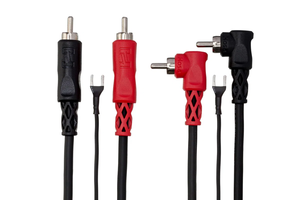 Hosa CRA-202DJ, Stereo Interconnect, Dual RCA to Same with Ground Wire, 2 m