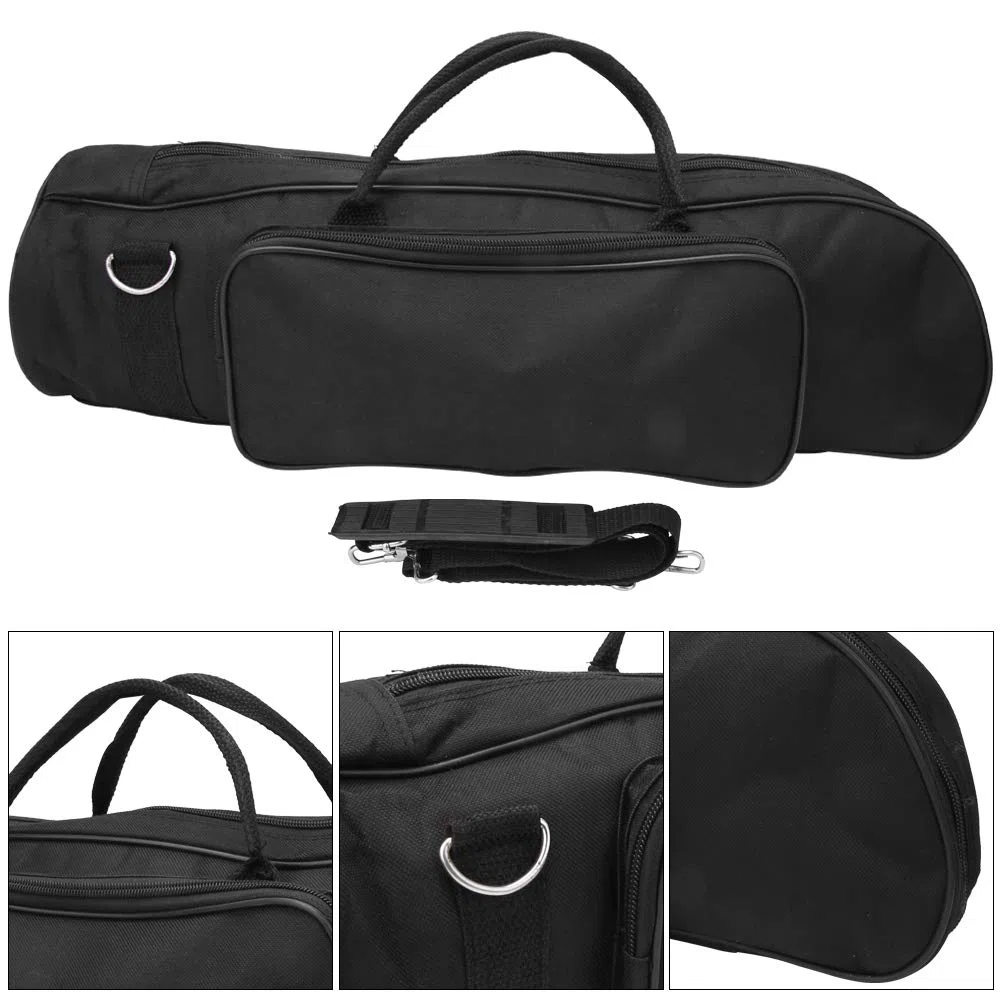 Dilwe Trumpet Bag, Custodia in Nylon Impermeabile per Tromba Custodia in Tessuto Resistente Accessori per Strumenti Musicali, Nero