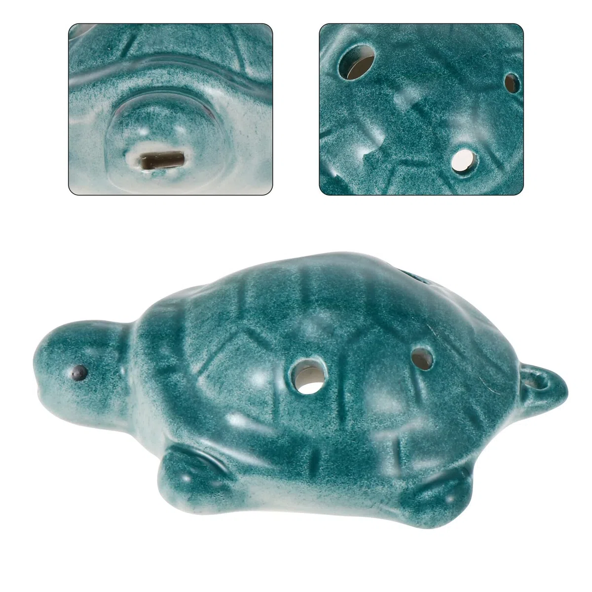 Ocarina a Forma di Tartaruga in Porcellana Bianca, Flauto Ocarina per Principianti a 6 Fori, Strumento Musicale Melodioso per Adulti, Set Introduttivo per Apprendimento Musicale