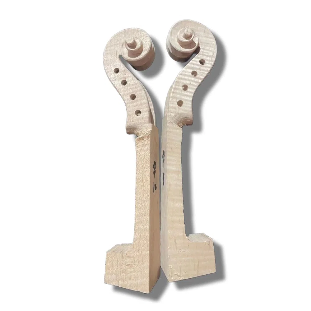 Yinfente Manico per violino a 4 corde, in legno d'acero fiammato, finitura naturale, parti per violino fai da te (4/4)