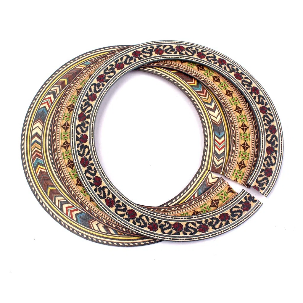 Alnicov Legno acustico e chitarra classica Soundhole Rosette Inlay Guitar Sound Hole Decoration 3 pezzi
