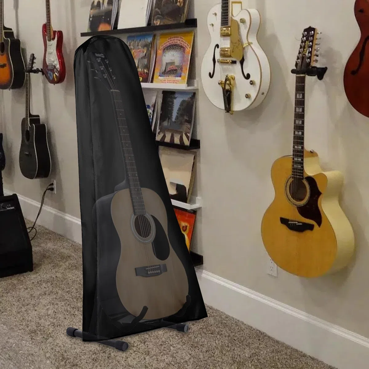 Copertura antipolvere per chitarra, copertura antipolvere per chitarra acustica, custodia antipolvere per chitarra, custodia portatile, panno Oxford, chitarra acustica, chitarra elettrica, basso
