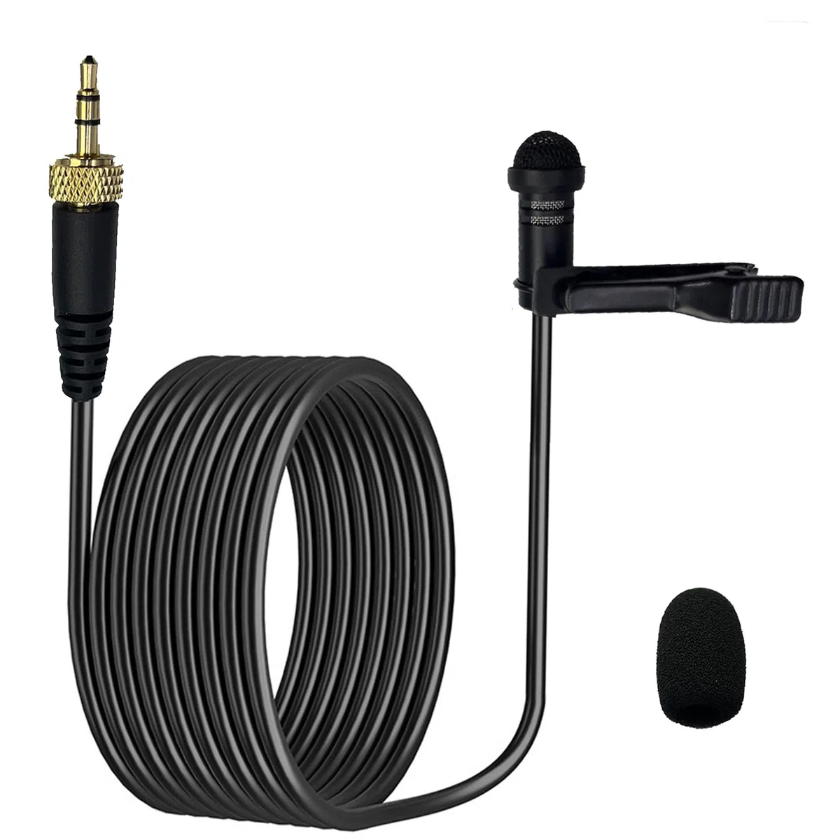 Lavalier Lapel Microfono 3,5 mm per Sennheiser Wireless System Bodypack Trasmettitore Unidirezionale Condensatore Lapel Mic Perfetto per YouTube, Intervista, Podcast, 1,5 m