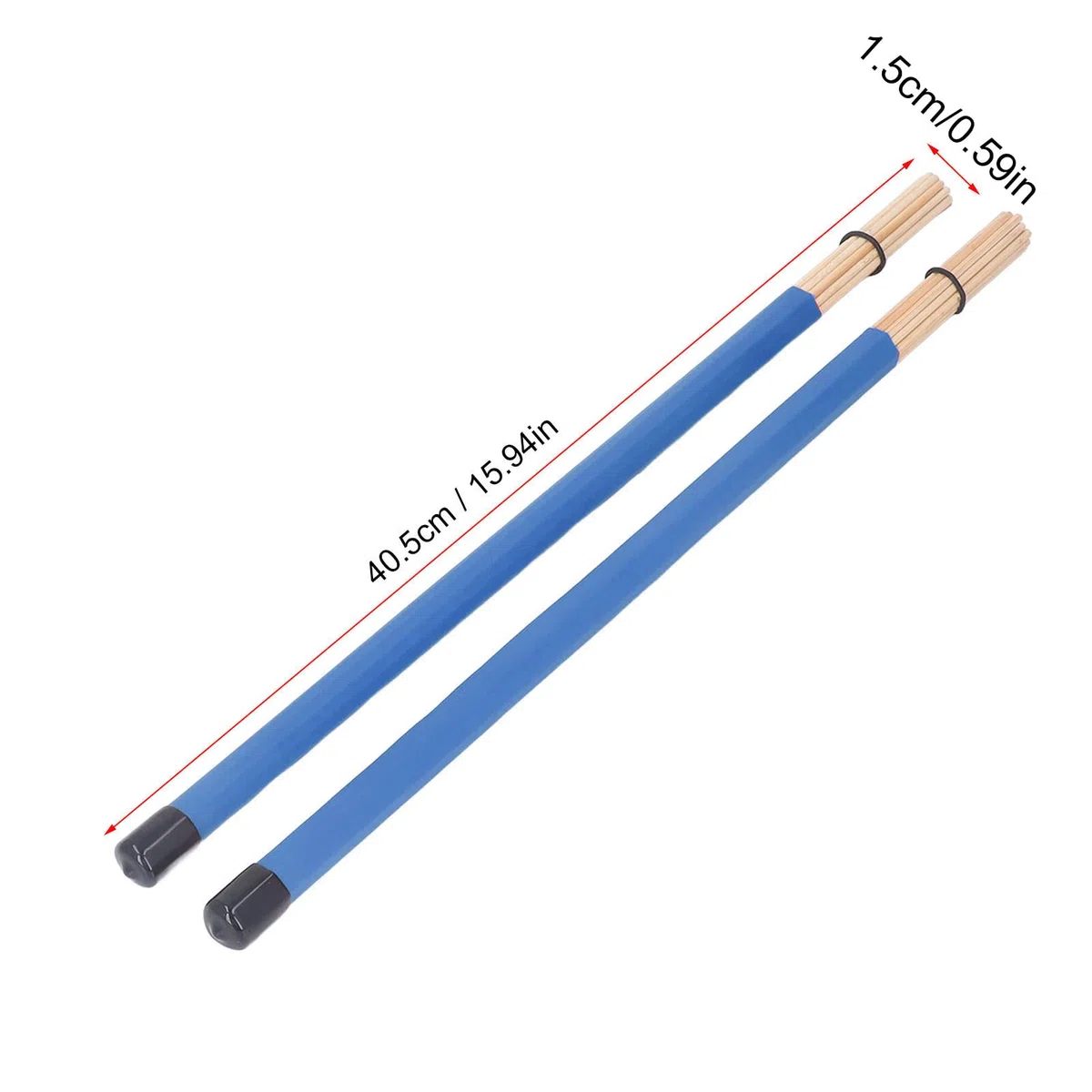 Set spazzole per batteria, spazzola per bacchette con manico in bambù da 2 pezzi e mazzuolo per kit di batteria jazz Strumento leggero a percussione e kit di accessori (Blue)
