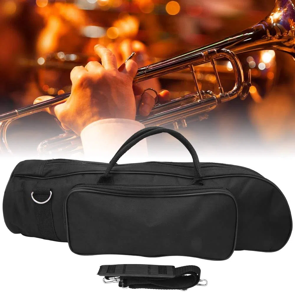 Dilwe Trumpet Bag, Custodia in Nylon Impermeabile per Tromba Custodia in Tessuto Resistente Accessori per Strumenti Musicali, Nero