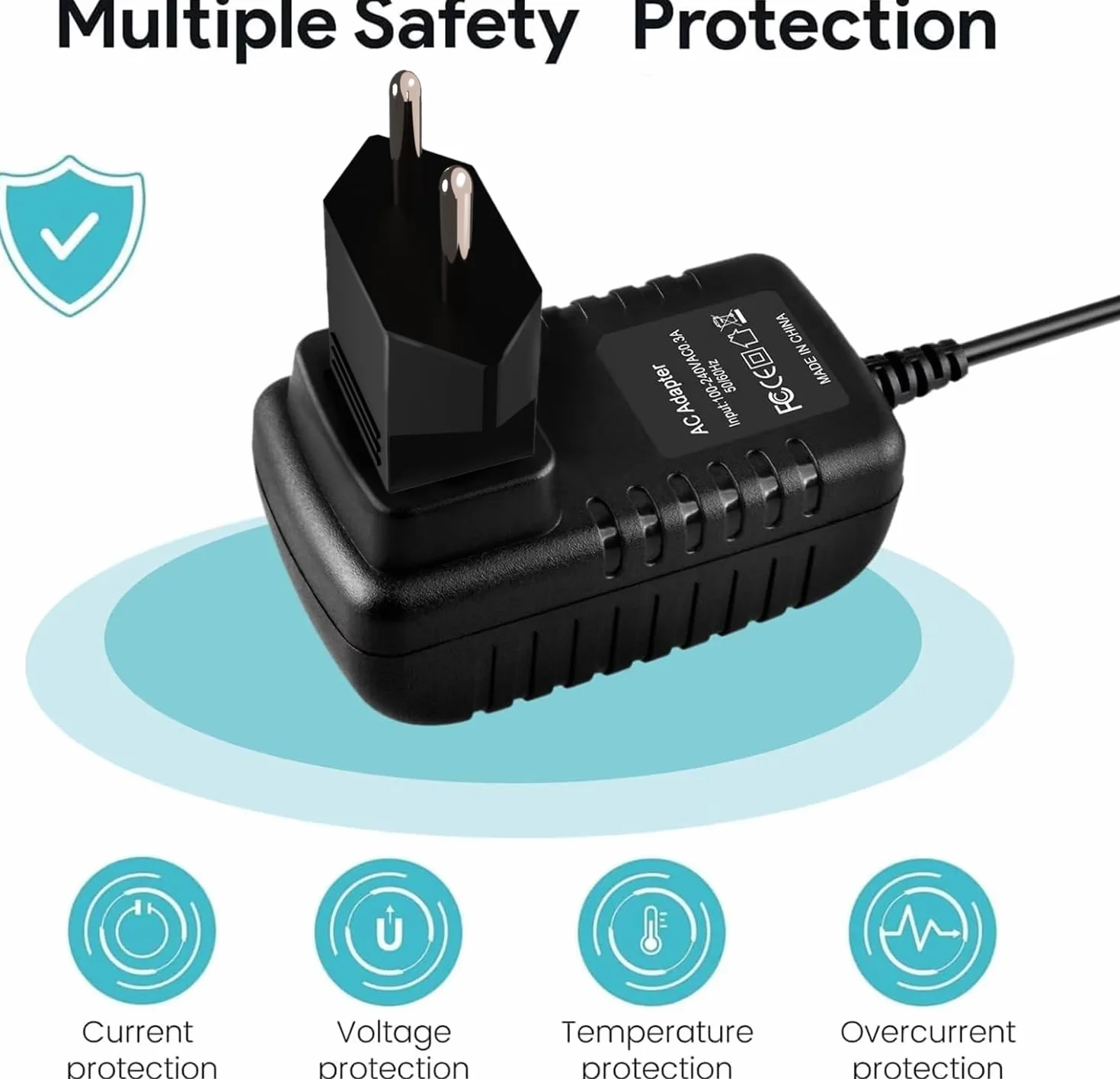 Guy-Tech Adattatore AC/DC da 9,5 V, compatibile con Casio ADE95100 ADE95100L AD-E95100 AD-E95100L AD-E95100LJ AD-E95100LJ AD-E95100LE ADE95100LE Electronic Keyboard Piano World Wide Use Power Supply