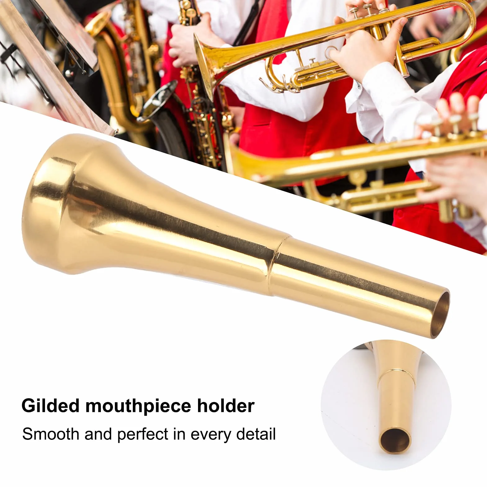 Bocchino per Tromba in Ottone Dorato Accessori per Tromba a Tono Brillante 3C 5C 7C per Principianti e Professionisti(5C)