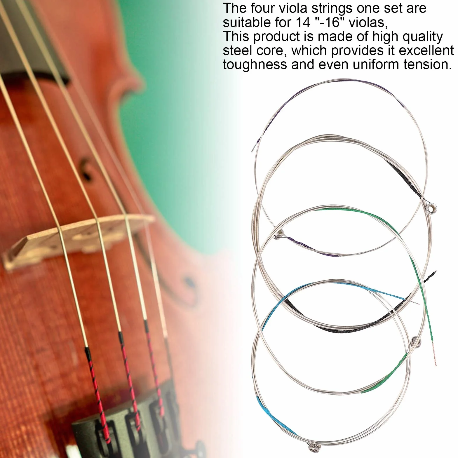 Corde per Viola da 4 Pezzi Corde per Viola in Acciaio, Set di per Core AV280 per 14 16 Viole per Professionali