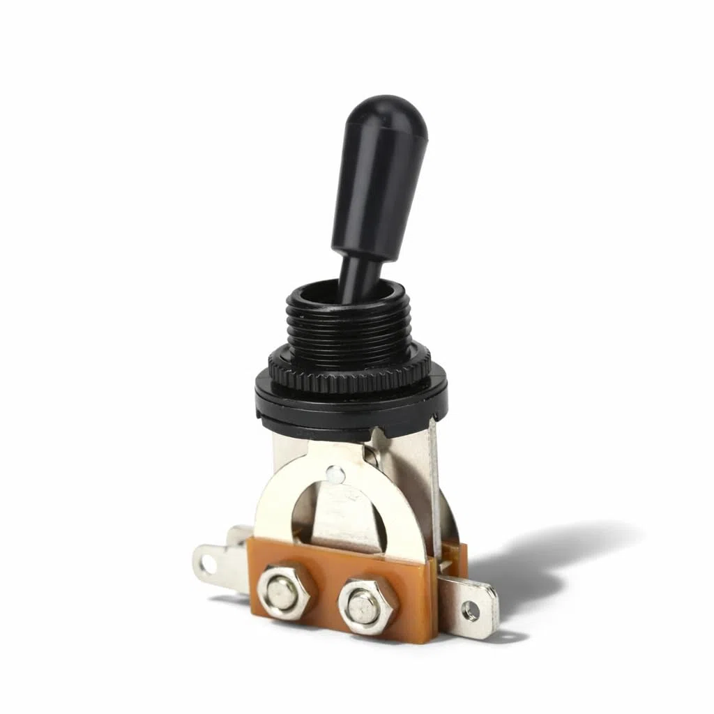 Interruttore a levetta in metallo a 3 vie con punta nera, selettore pickup per chitarra elettrica stile LP (nero)