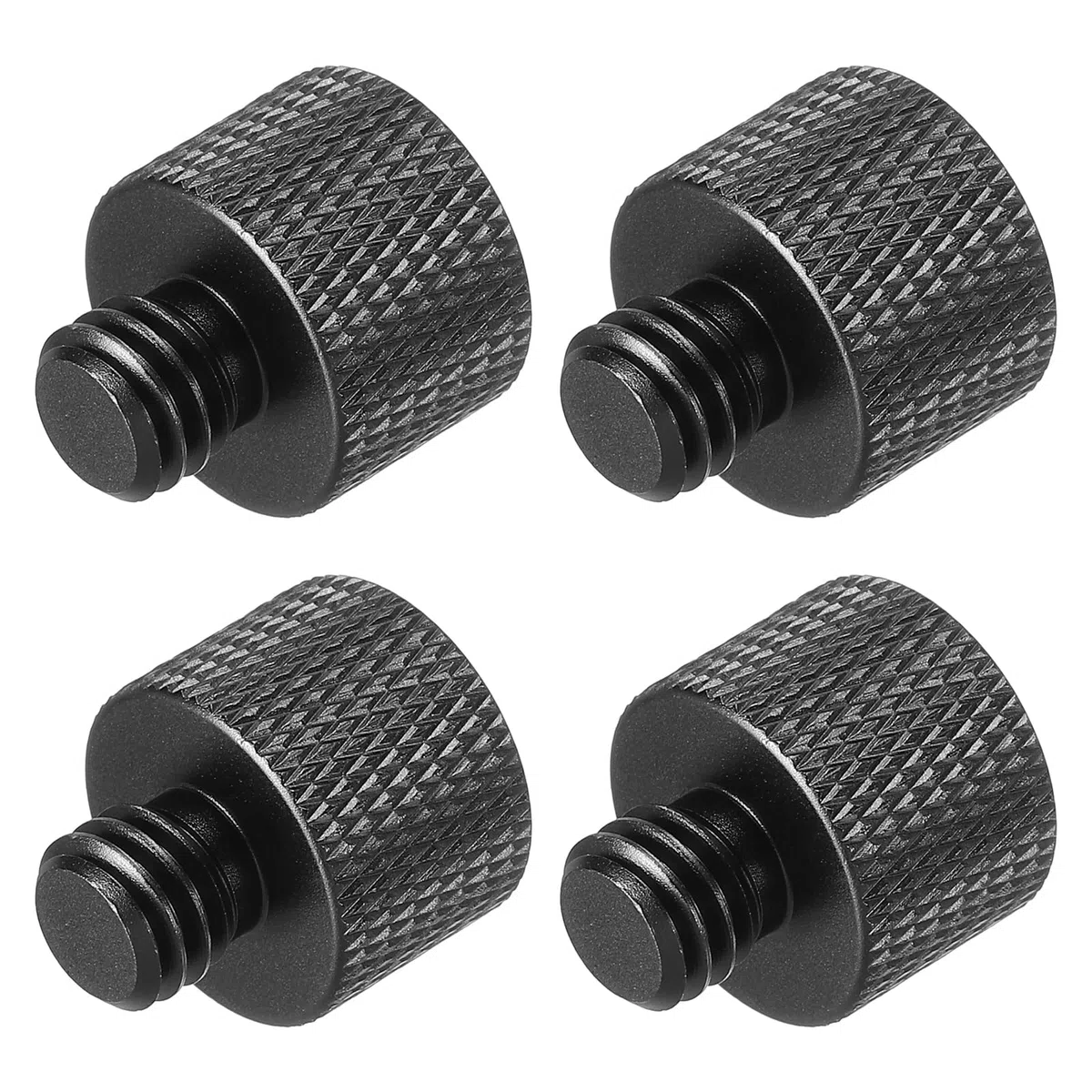 PATIKIL Microfono Supporto Adattatore 3/8 Maschio a 5/8 Femmina Fotocamera Vite Filettatura Adattatore per Microfono Treppiede Stand Nero 4pz
