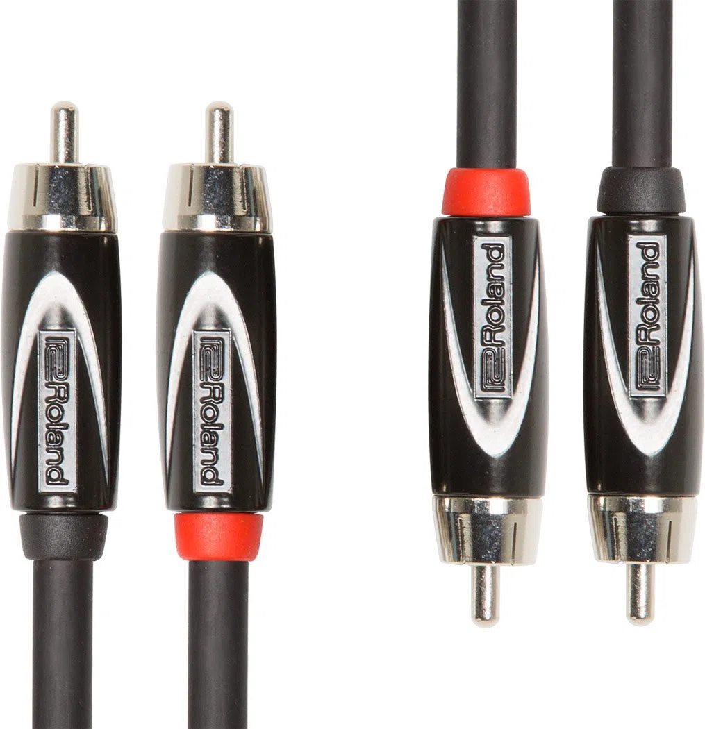 Doppio Cavo di Interconnessione Roland Black Series””Connettori Rca, 1 M/ 3 Ft. - Rcc-3-2R2R