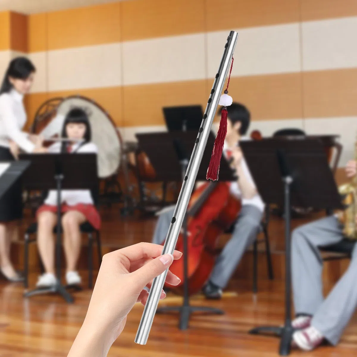 Flauto Dizi Cinese Strumento a Fiato Flauto Traverso Musicale con Materiale Robusto per Timbro Superbo E Suono Preciso Adatto per Regali E Pratica, 54 Cm