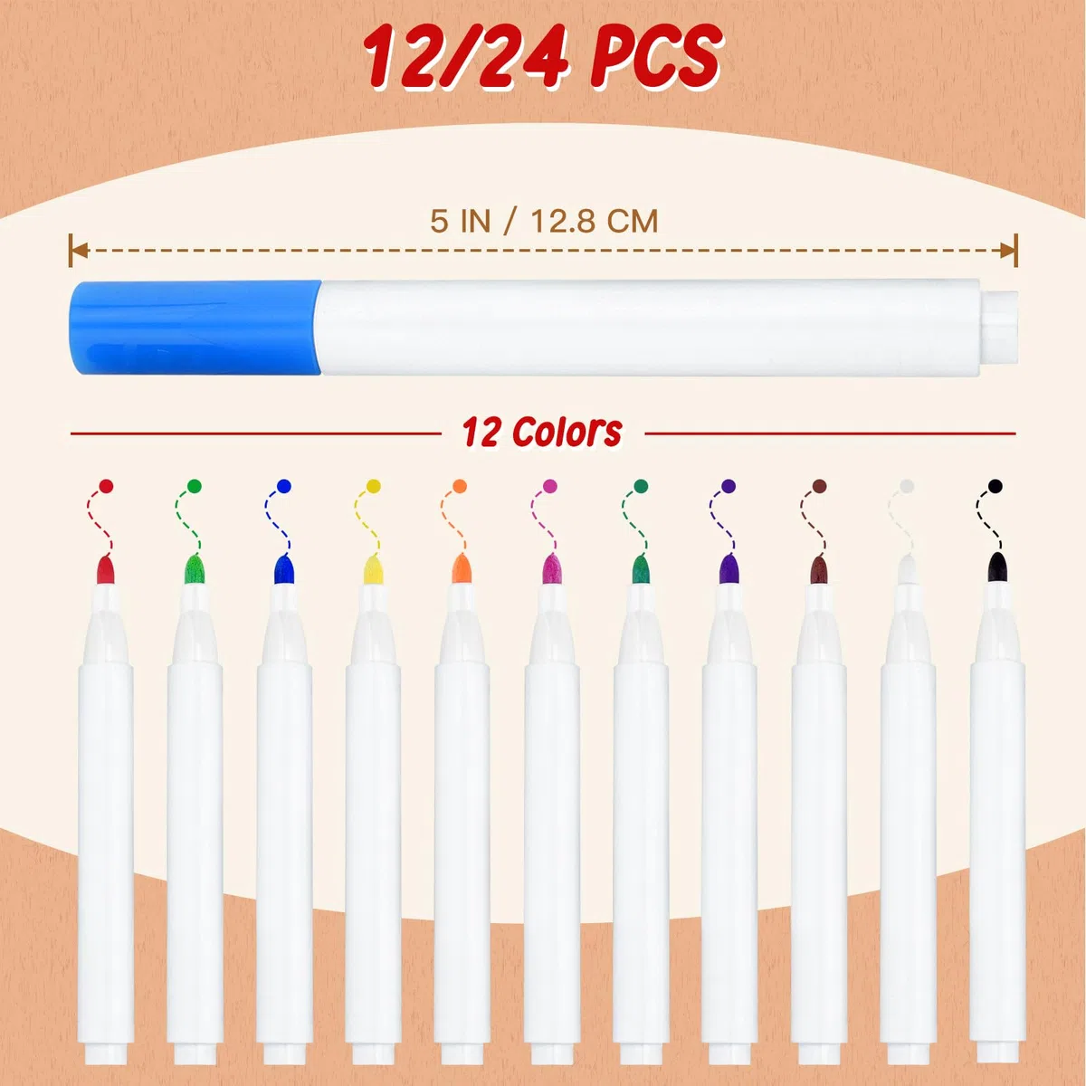 Morcheiong 12/24 pezzi shaker per uova in legno, fai da te shaker per uova set di strumenti musicali con 12/24 pezzi penne multicolori, maracas per uova di Pasqua bomboniere per bambini (12)