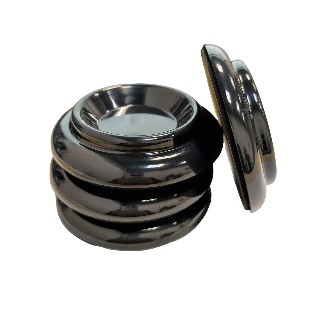 Ncheli Sottopiedi Pianoforte 4 Pezzi Nero, Tappetini per Ruote con Base EVA Antiscivolo, Protezione Pavimenti Parquet e Moquette, 10cm Grandi per Mobili Pesanti, Plastica Resistente