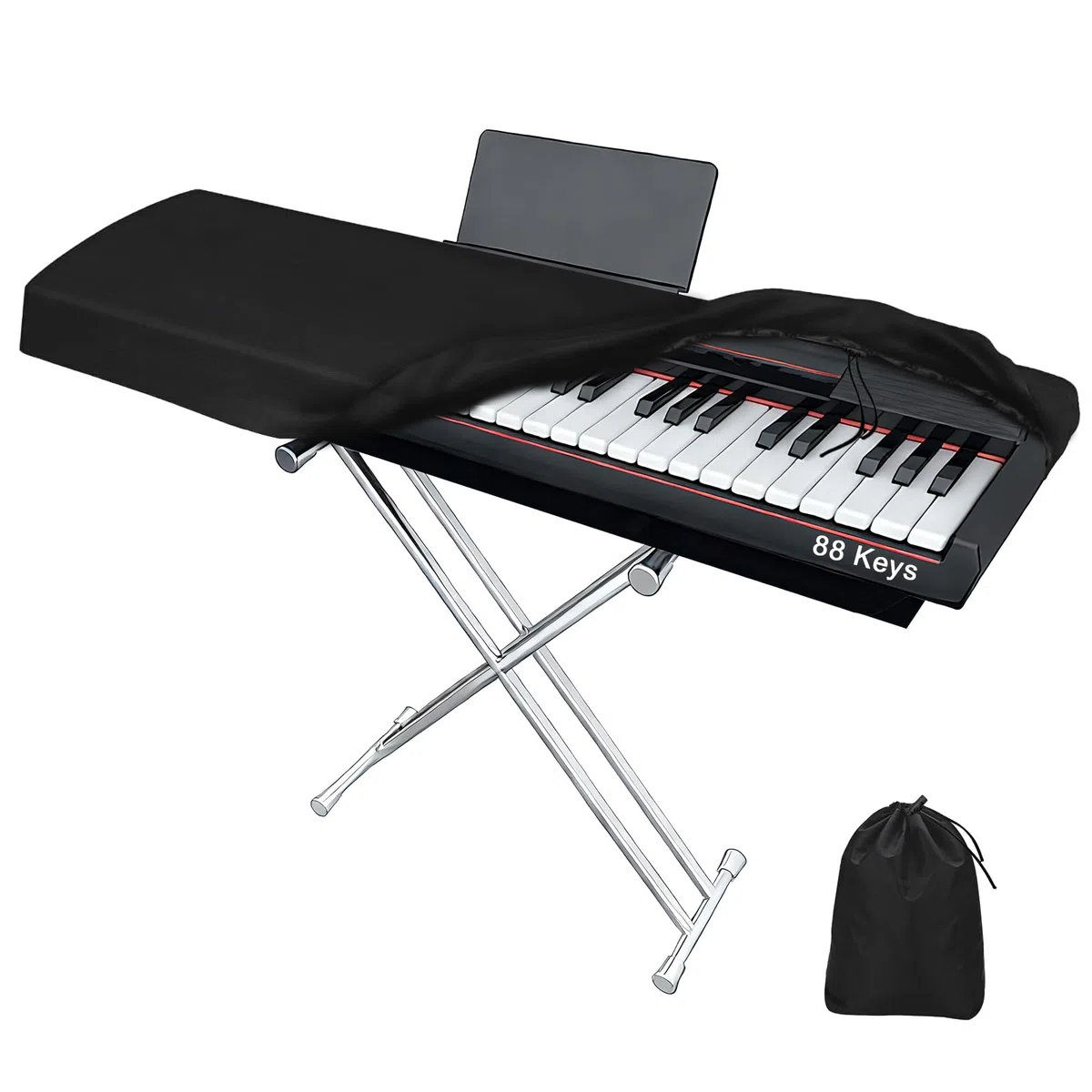 Copertura antipolvere per tastiera elettronica digitale 61/88 tasti, copertura protettiva elastica per tastiera elettronica, accessori indispensabili per pianoforte (88 tasti)