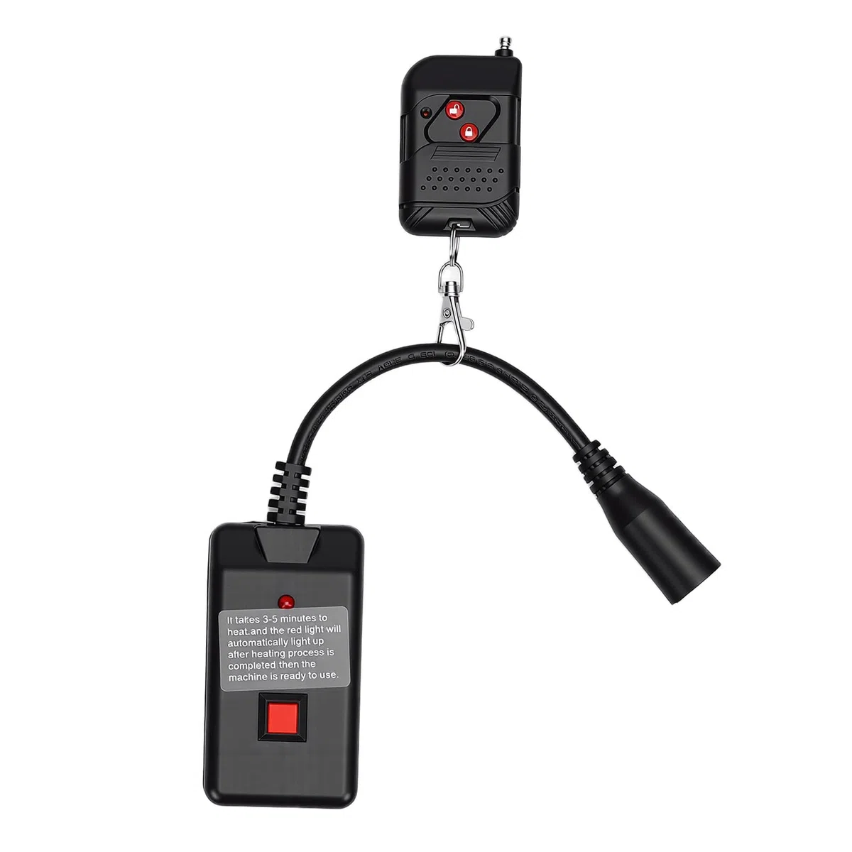 Denash Telecomando per Macchina del Fumo, Telecomando Wireless XLR a 3 Pin 315 MHz con Doppi Pulsanti con Batteria Integrata, per Macchine da Fumo da 400 W 900 W 1500 W per Feste da