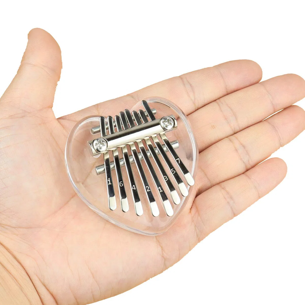 Alnicov 8 tasti Mini Kalimba Crystal Mbira Thumb Piano Miglior regalo per principianti in compleanno, Natale e altre occasioni (Love-8)