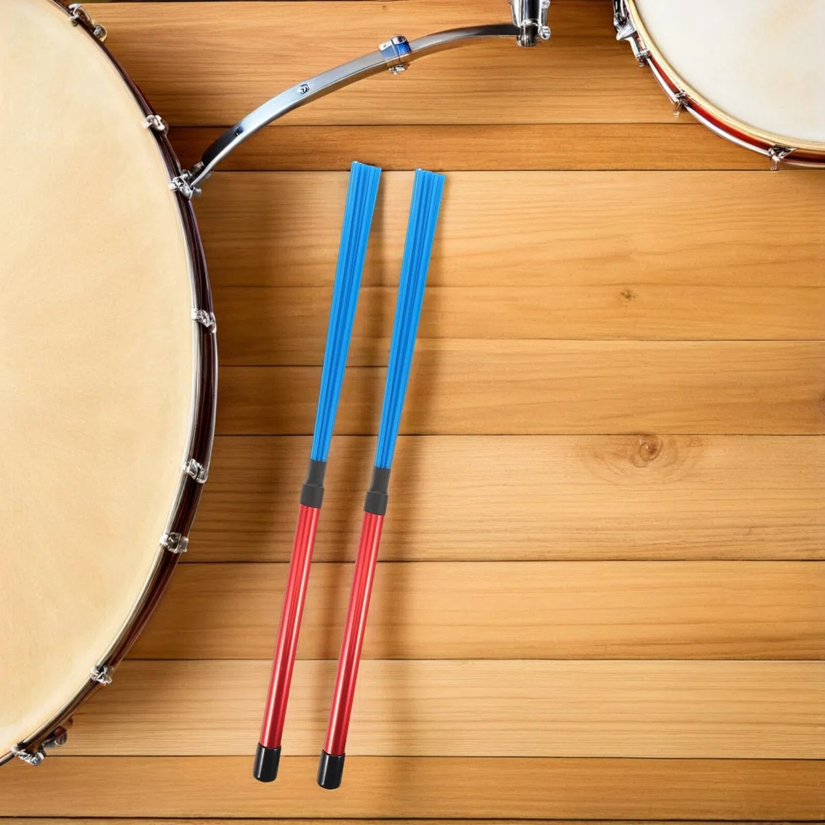 Spazzole Suono e in Nylon Batteria Manico Jazz per Pezzi di Alluminio, Struttura a Fascio, 2 Delicato effidabile Snare Drum e Cajon