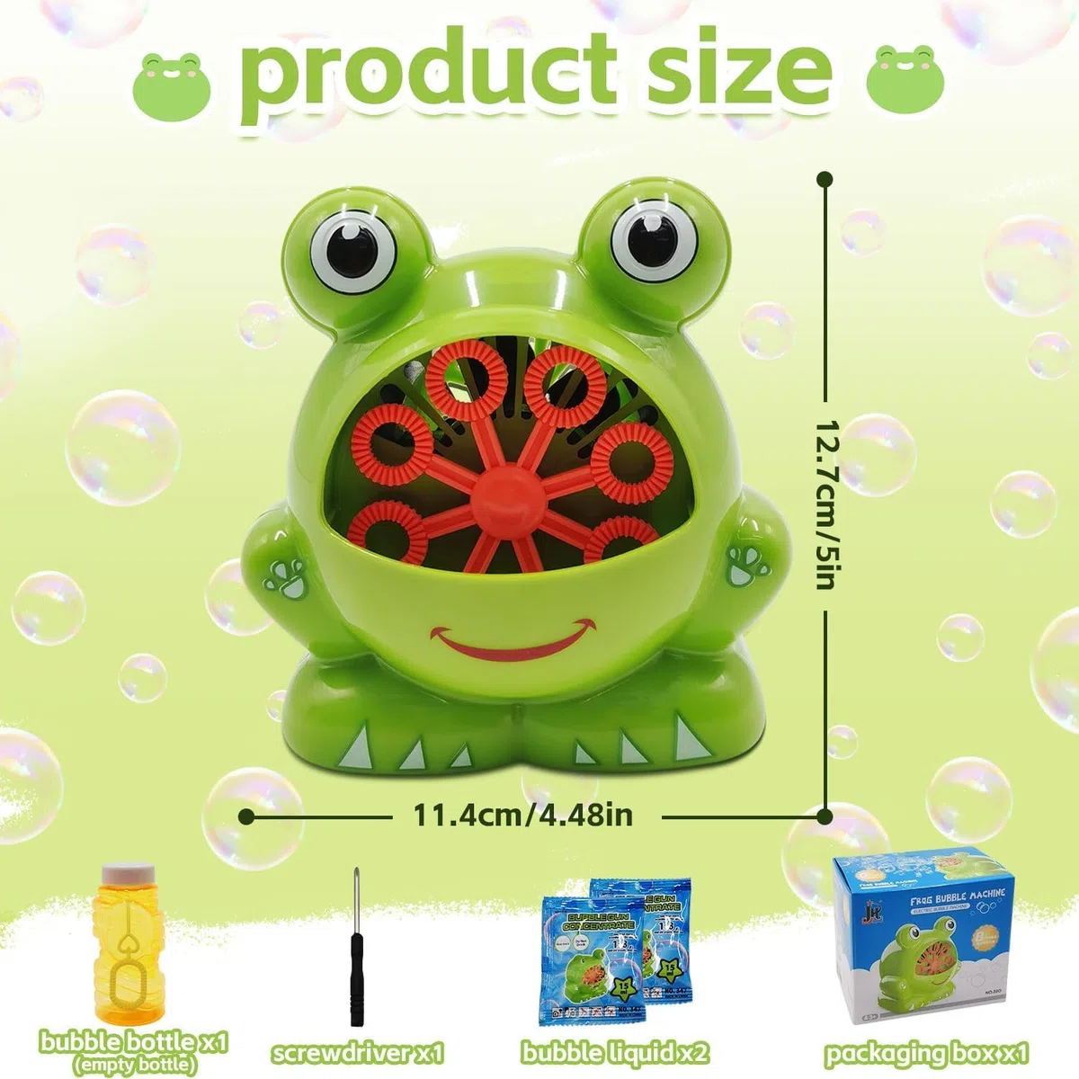 Macchina per Bolle, Frog Macchina per Bolle di Sapone, Macchina Automatica per Bolle di Sapone, Pistola a Bolle per Bambini, Bubble Machine, Macchina Bolle di Sapone, Regalo per Bambini Compleanno