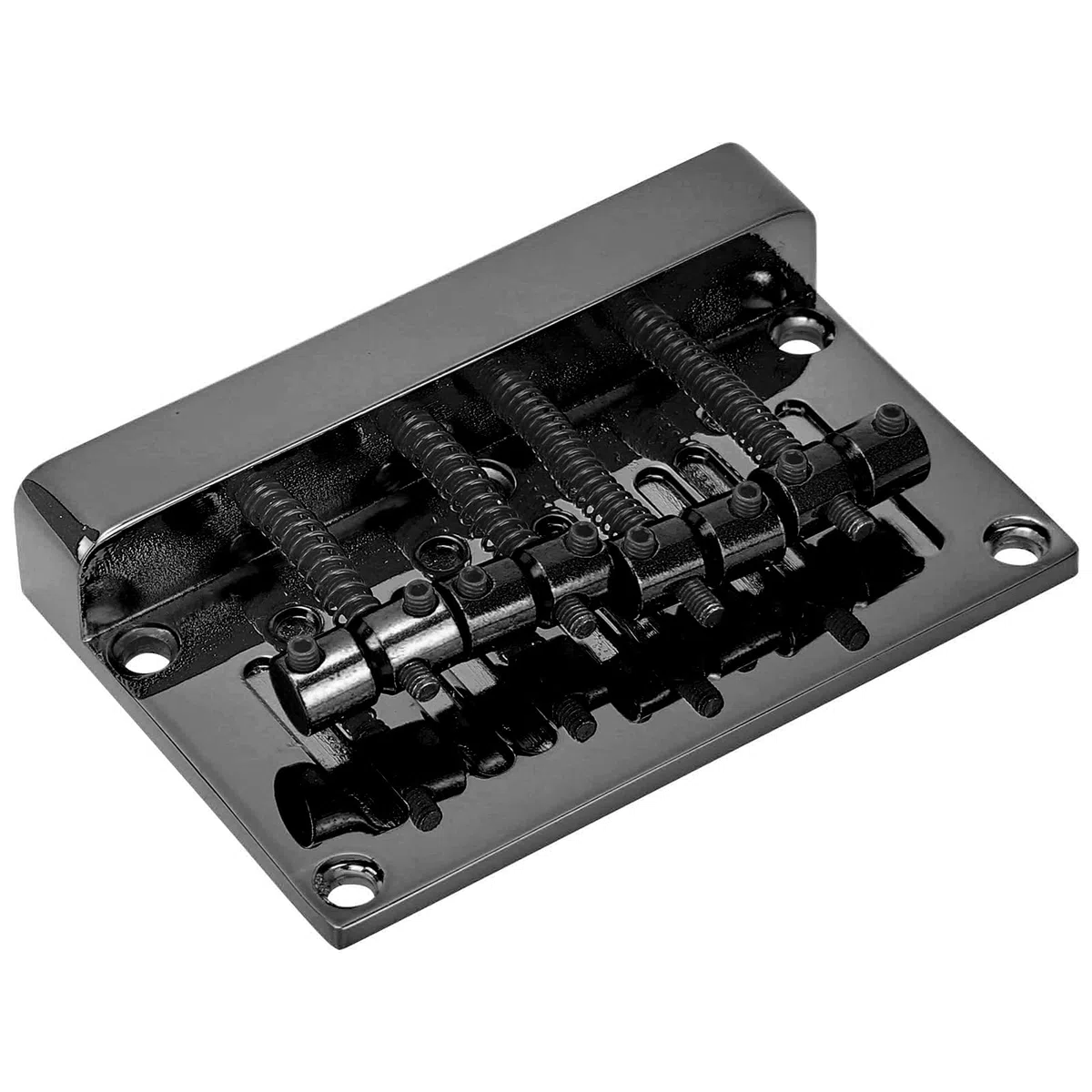 Ponte per Basso, 4 Corde Ponte per Basso Cordiera Scatola Elettrica Addensata Piastra per Chitarra Accessori per Strumenti 85mm(Nero)